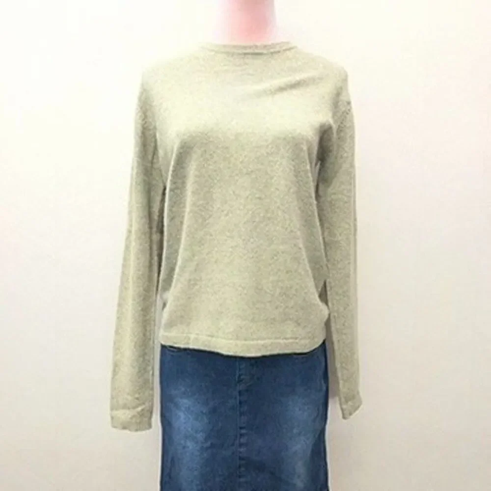 Vintage J.Crew Long Sleeve Sage Green Cashmere Crew Neck Sweater Mens Size S